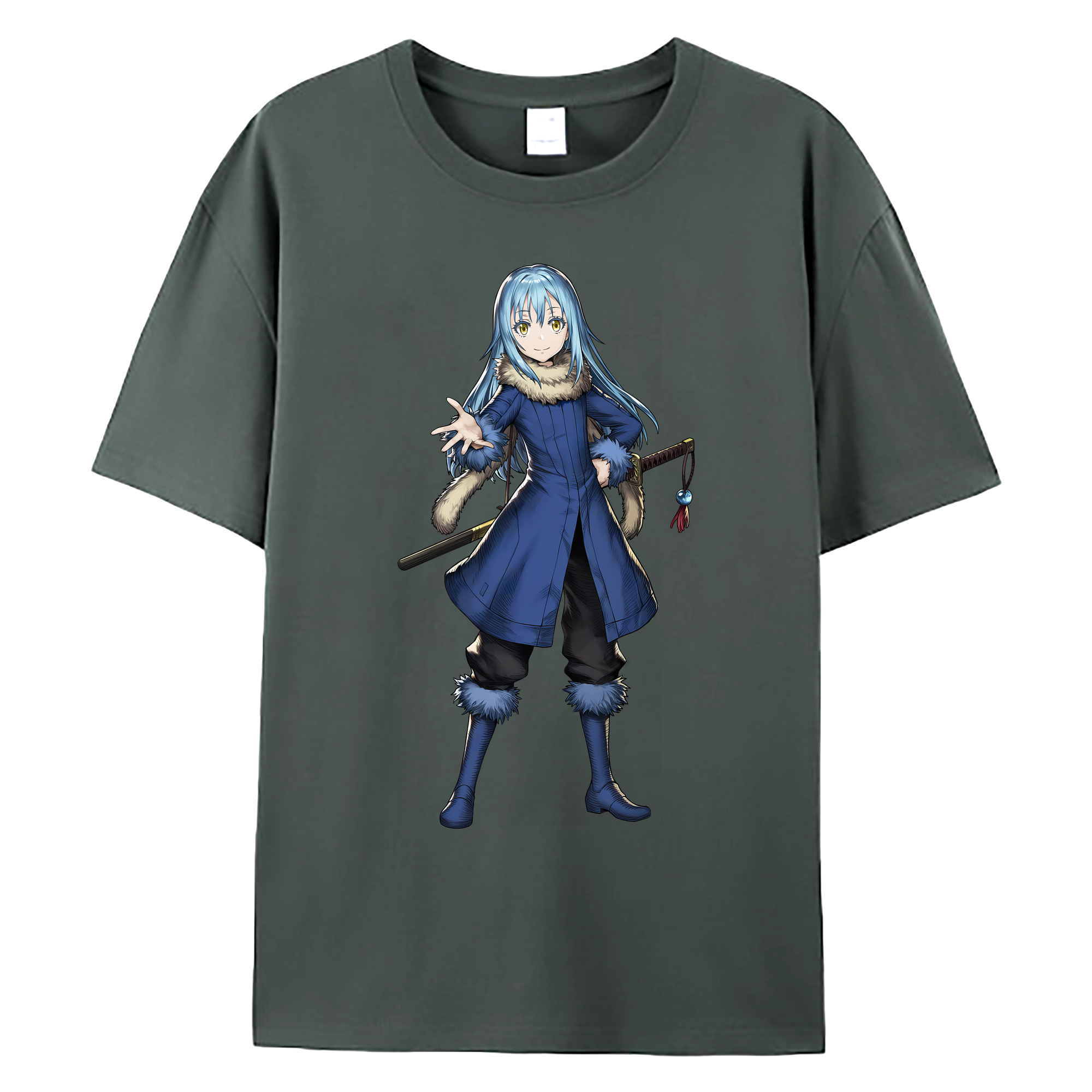 （画像用） 転スラ Regarding Reincarnated to Slime 綿100％ メンズ半袖Tシャツ｜肌触りやわらか＆通気性